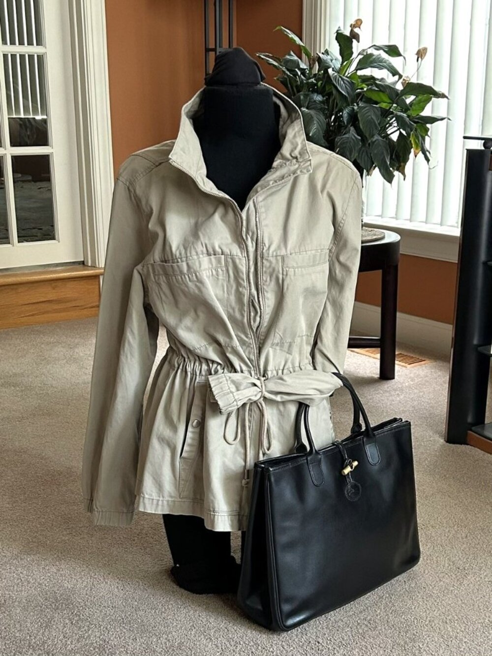 LONGCHAMP Roseau Leather Tote, Black - Picture 2 of 14